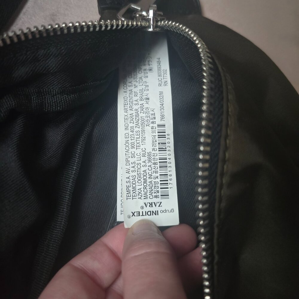 Zara Nylon Belt Bag Olive Green - Picture 5 of 7